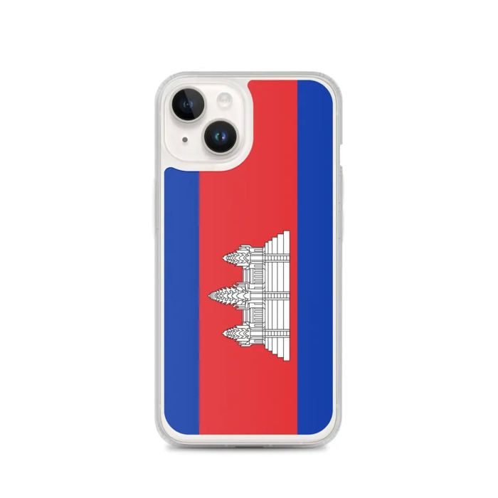 Coque iPhone - PIXELFORMA - iPhone 14 - Drapeau Du Cambodge - Silicone Souple - Protection Complète