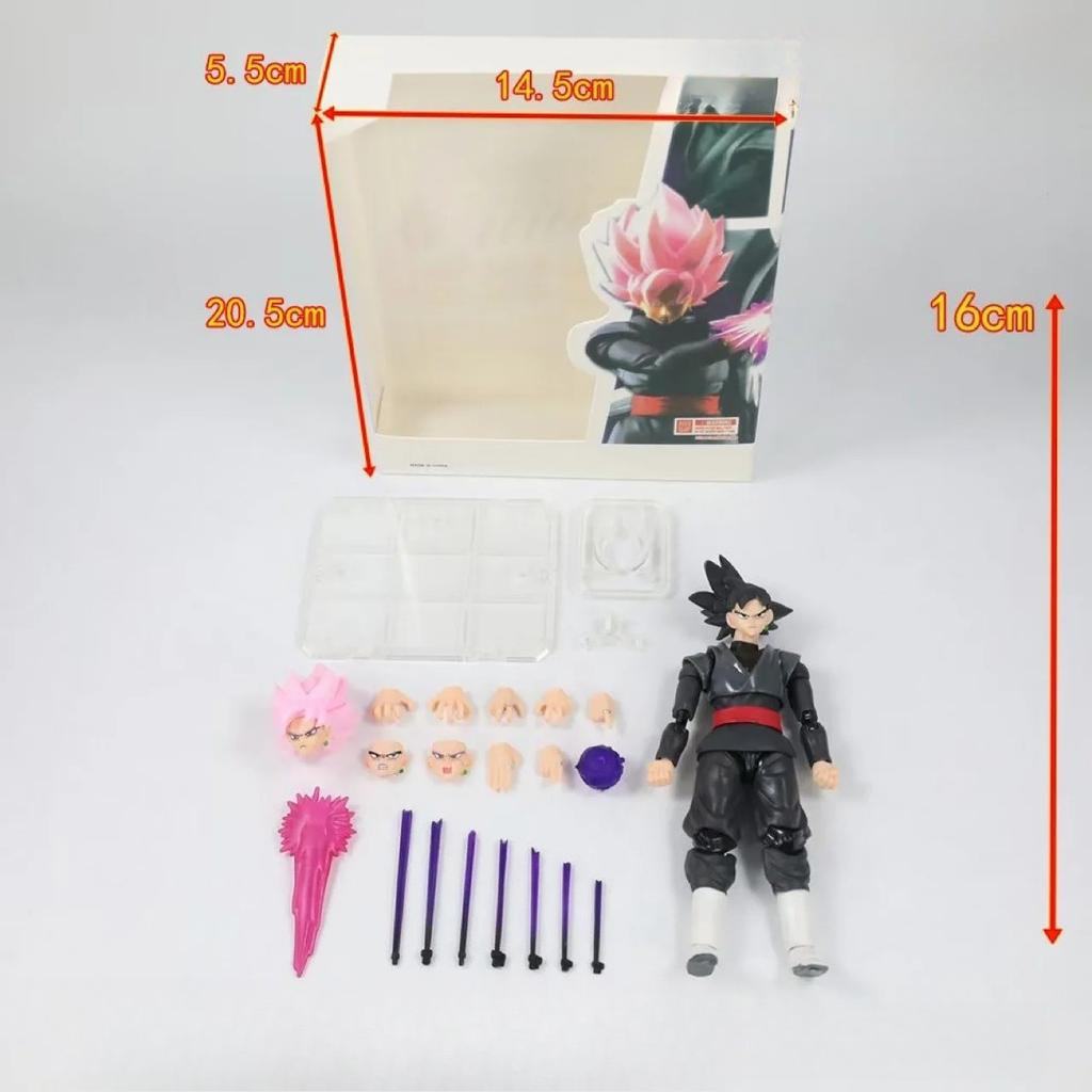 SHF Dragon Ball Super Saiyan Pink Hair Son Goku Articulated Joints Moveable PVC Action Figure Collectible Toys 16cm