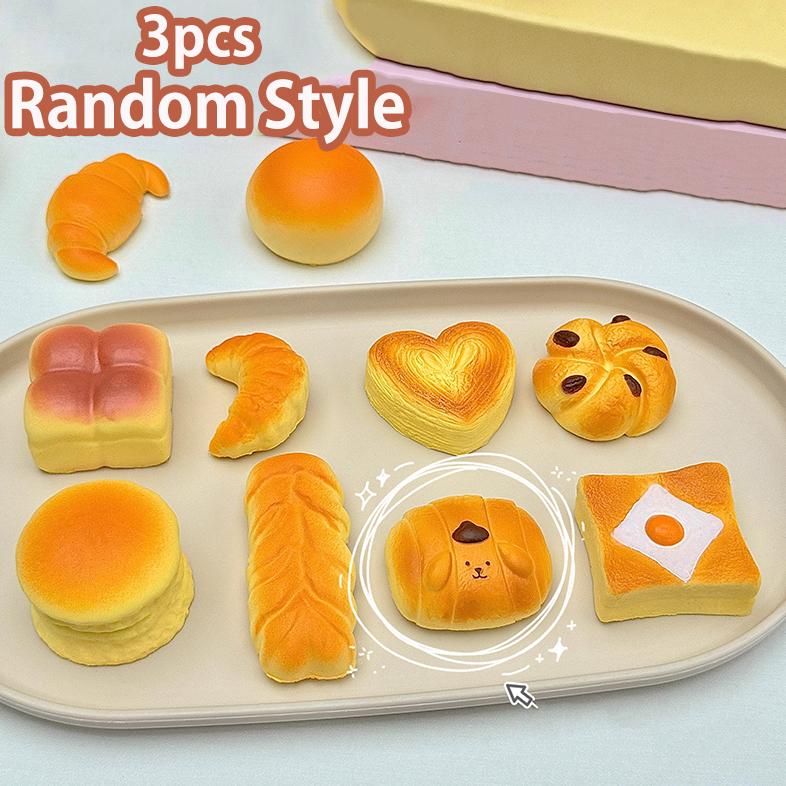 Butter Bread Squishy Stress Toy Slow Rebound Squeeze Soft Sensory Toy Anxiety Vent Stress Ball Simulated Food Toys For Kids Gift