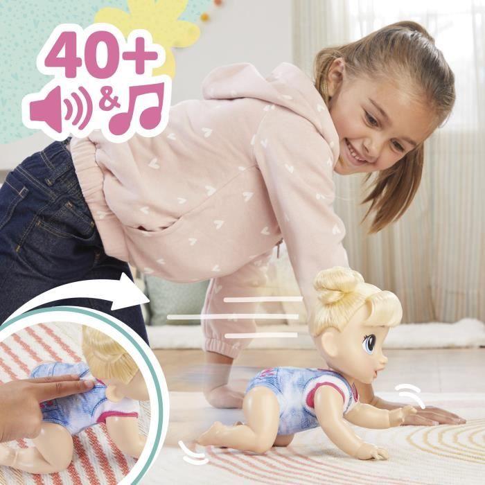 Baby Alive, Harper Hugs Marche à 4 pattes, poupée électronique de 27 cm marchant à 4 pattes, cheveux blonds, à partir de 3 ans