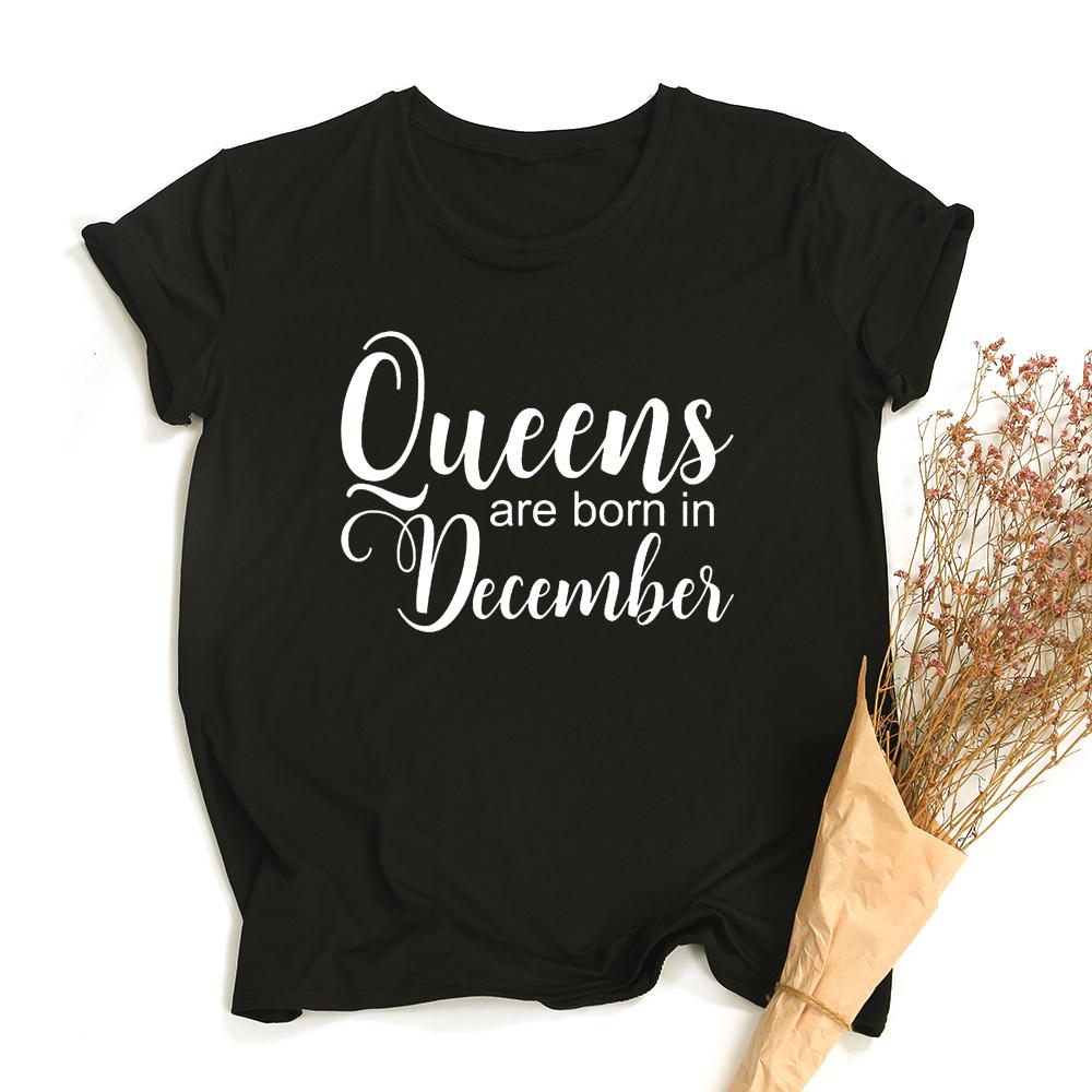 Queens Born In March June January Months Women Birthday T Shirt Harajuku Aesthetic Short Sleeve Tees