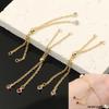 14K Gold Plated Adjustable Water Wave Chain Bracelet/Necklace with Colorful Cubic Zirconia