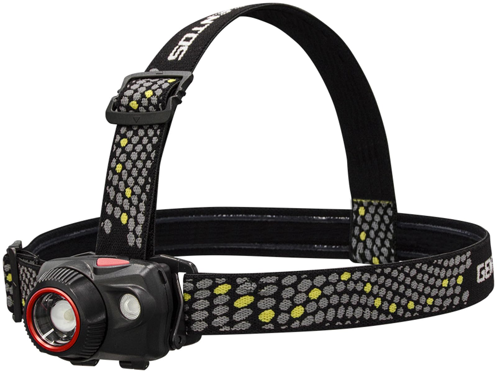 

GENTOS LED Headlight 450 Lumens Practical Lighting Time Hours Dustproof Water Uses 3 AAA Batteries or Dedicated Rechargeable Battery Double Star чорний