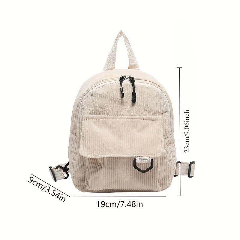 Mini Backpack, Cute Commuting Makeup Bag, Adjustable Shoulder Straps, Corduroy Student Versatile Backpacks