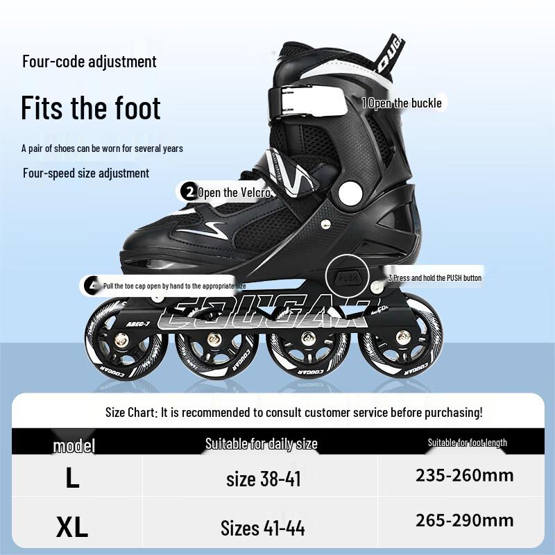 Regulowane, codzienne rolki Cougar dla dorosłych