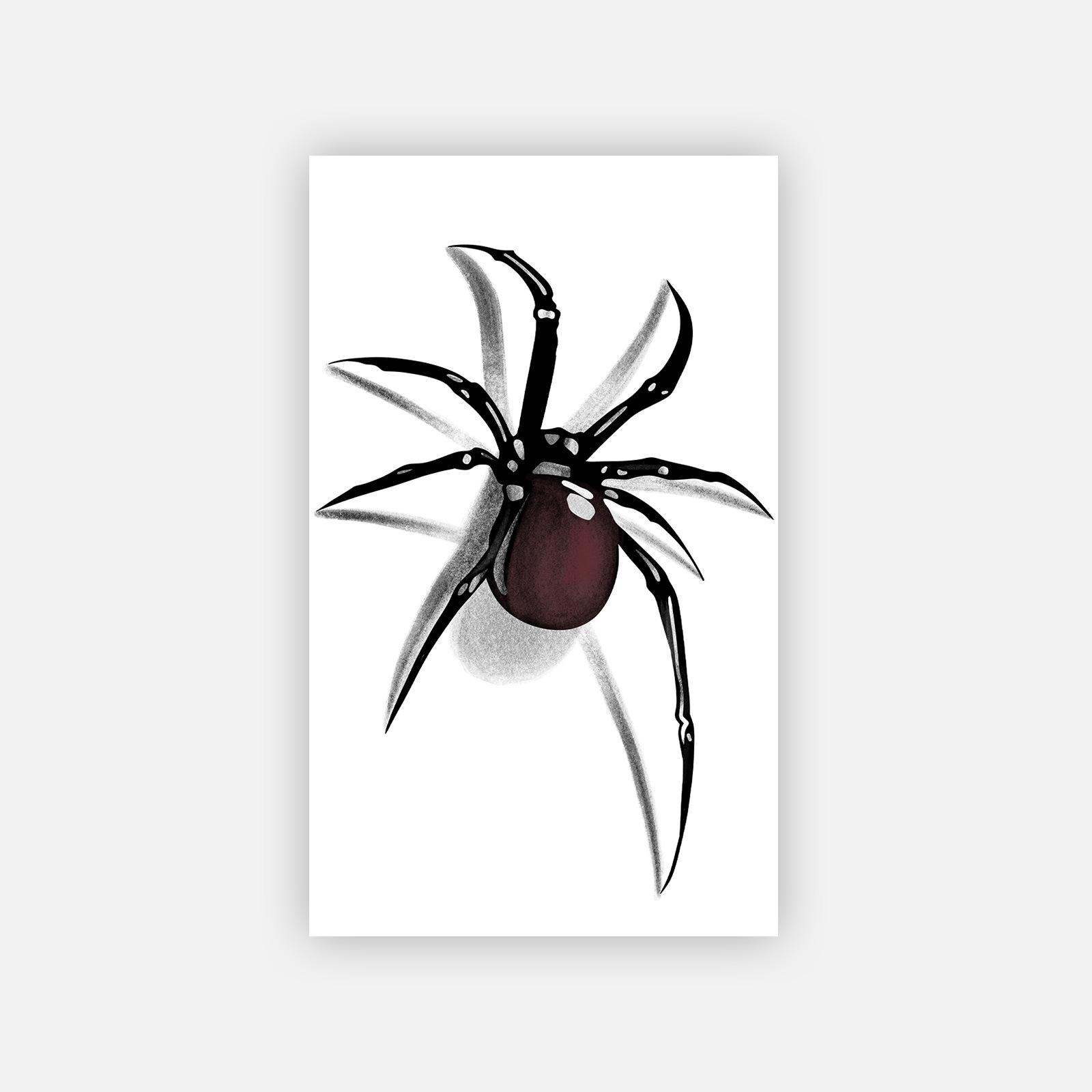 Advanced Sense Of Dark Personality Simple Domineering Fashion Spider Y2K Tattoo Sticker 6*10CM