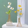 Hollow Iron Solid Color Vase, Transparent Artificial Flower Dried Flower Arrangement Container For Home Living Room