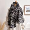 New retro leopard print curly hair warm shawl scarf imitation cashmere autumn and winter fashion versatile scarf men and women