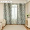 1PC NAPEARL Vintage Pastoral Green Floral-print Curtain Full Blackout Curtains for Bedroom Living Room Balcony Window for Home Decor