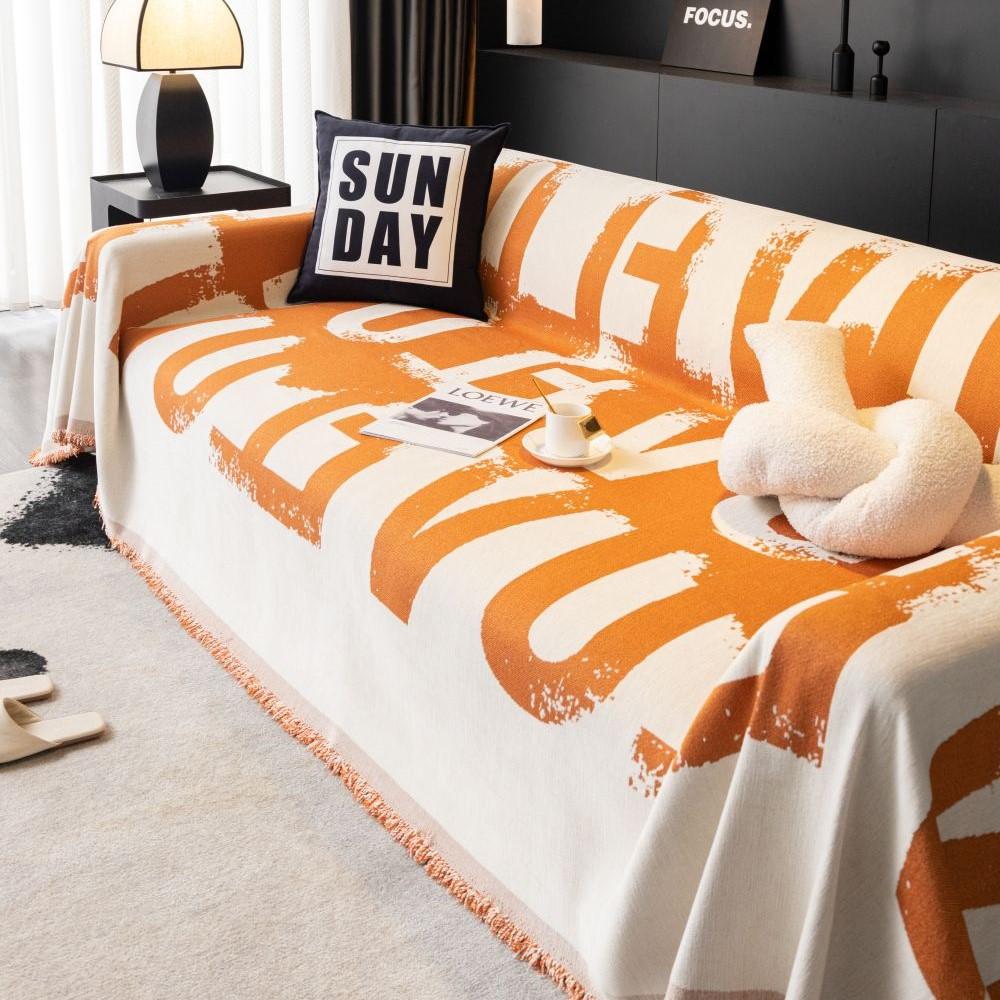 Fundas Sofas Nordic Letter Sofa Cover Throw Blankets for Living Room Position Modern Throw Camping Picnic Blanket Cover