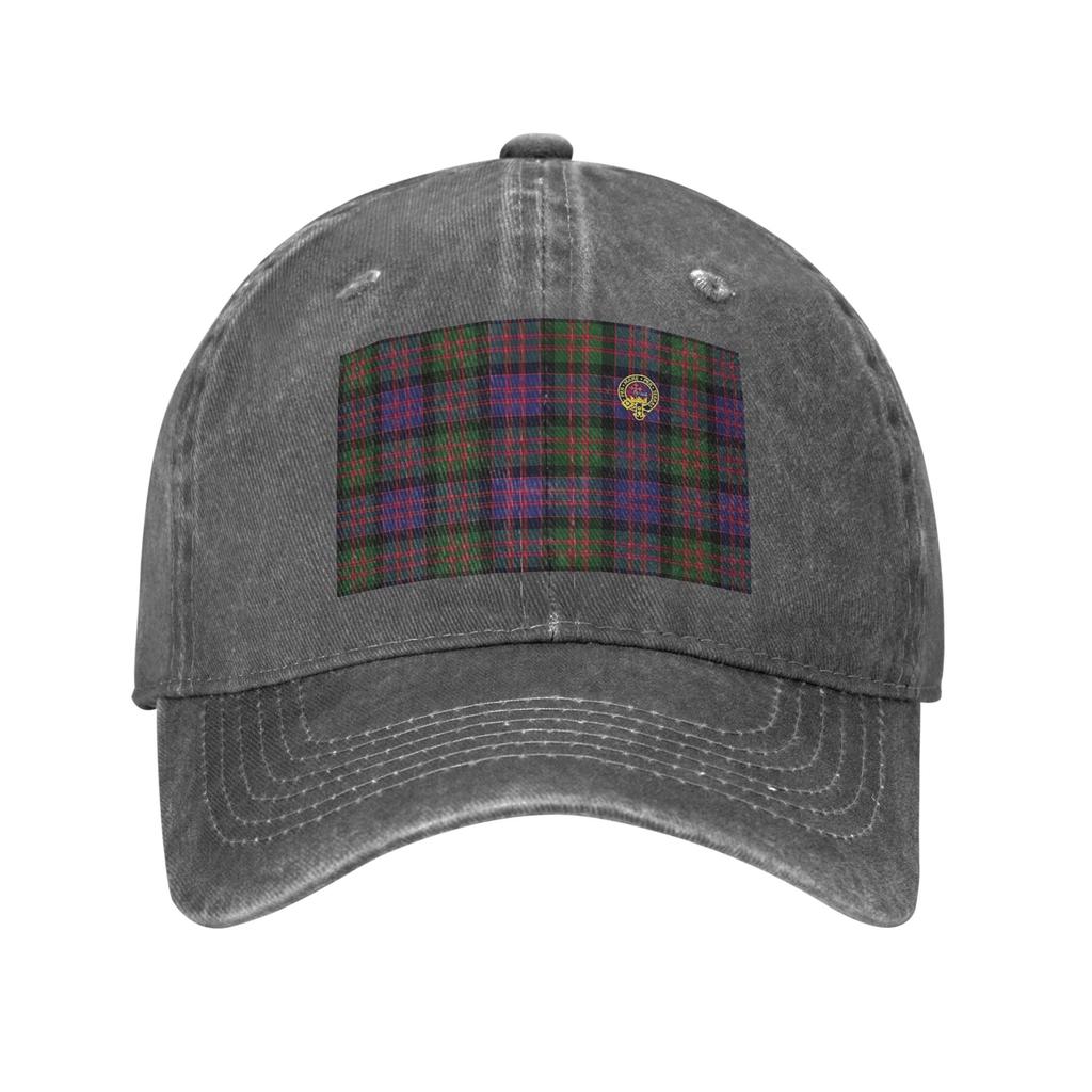 The McDonald and MacDonald Clan tartan with badge by Faelee Denim Cap Casual Baseball Caps Hat Summer Unisex Baseball Hats