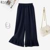 ZANZEA Women Casual Elastic Waist Loose Lace Splice Pants