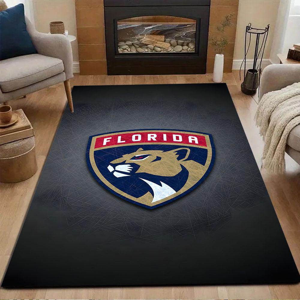 "Florida Panthers Logo Design" Patterned carpet, non slip mat suitable for living room and bedroom sofas