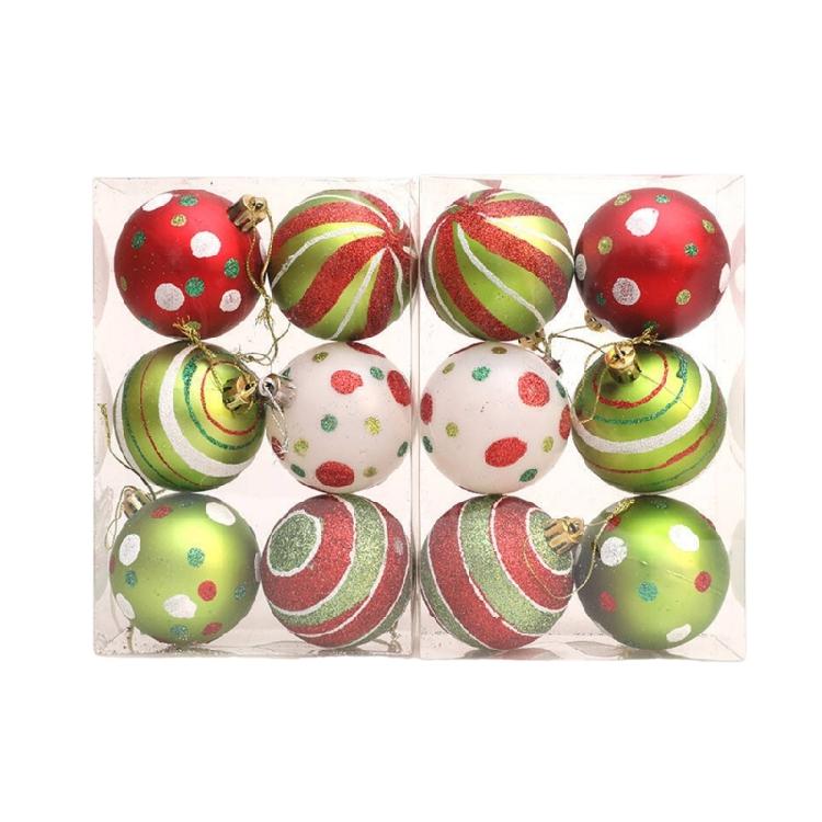 6pcs Christmas Tree Baubles Pendant Colorful Polkas Dots Balls Holiday Decoration Handmade Festival Tree Embellishments