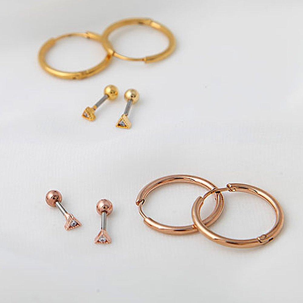 Triangular cubic piercing + ring piercing [sold as a pair]