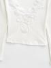 Spicy Girl Lace Patchwork Deep V-Neck Long Sleeve T-Shirt for Women - Slim Fit Brushed Base Layer for Autumn/Winter
