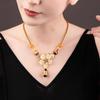 GemChic Women's New Classical Ethnic Glaze Flower Petal Pendant Necklace Vintage Adjustable Chain Fashion Birthday Christmas Jewelry Gift