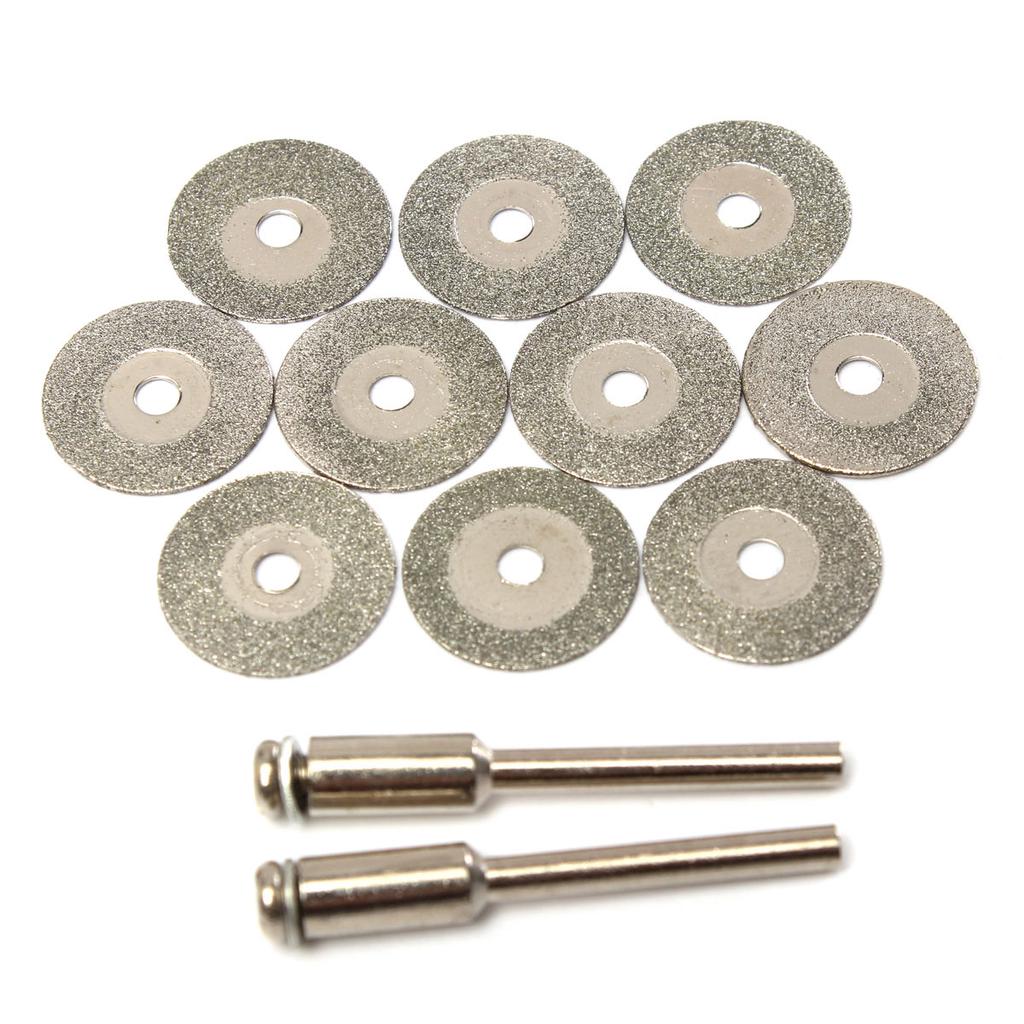 Buy 10Pcs Diamond Cutting Wheel Discs 2 Arbor Shaft Bladesfor Dremel