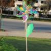 Eye Catching Colorful Reflective Windmill Pinwheels with Stakes for Camping Picnics Garden Decor Kid Parties Decorations