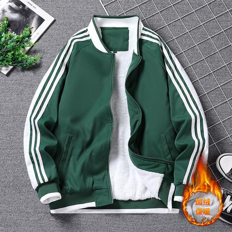 

Флисовая утолщенная куртка мужская трендовая свободная куртка в гонконгском стиле повседневная хлопковая одежда большого размера 5XL армия зеленый