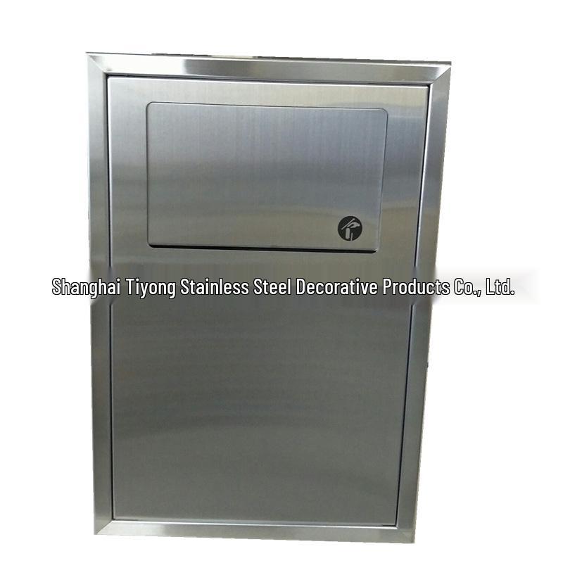 Recessed Stainless Steel Hand Paper Box with Trash Can for Hotels and Offices