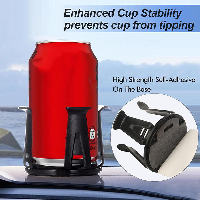 1Pcs Car Beverage Holder Adhesive Cup Storage Rack Car Cup Bottle Holder Multifunction Drink Rack Auto Accessories Black