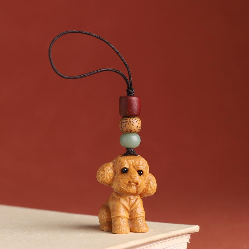 Sandalwood Zodiac Keychain Charm for Men & Women - Cute Mouse Pendant for Keys & Phones