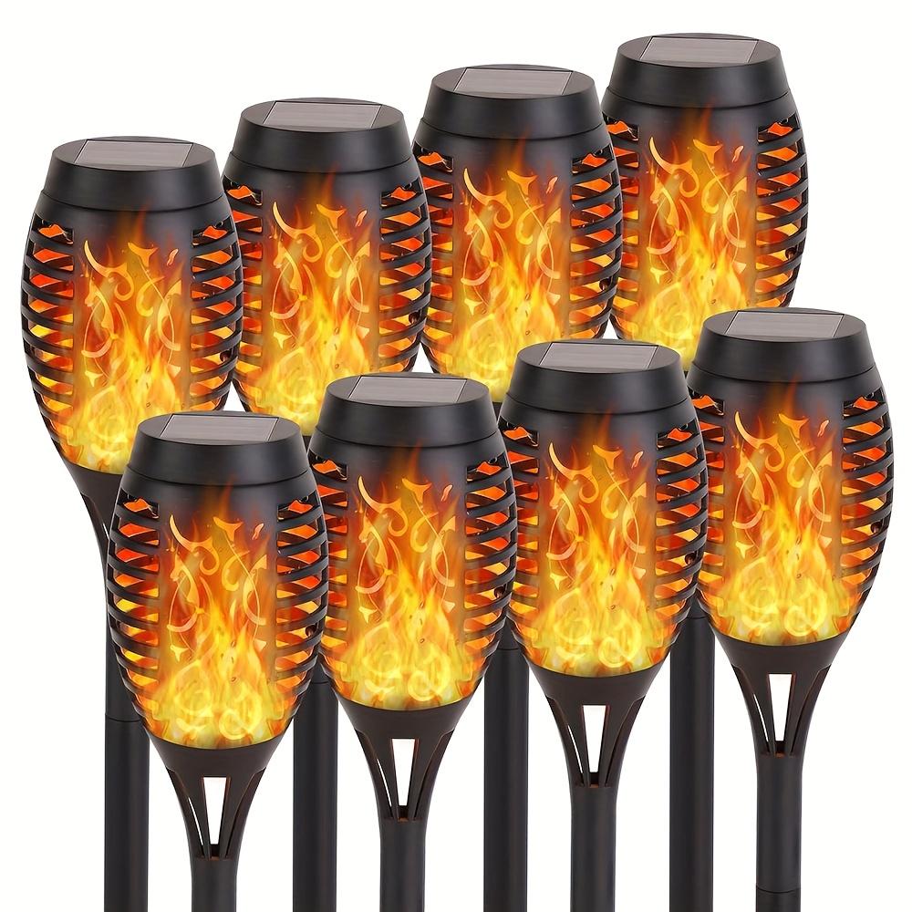 

8PCS Solar Flickering Flame Light - Warm, Decorative Analog Flame Light Garden | Flickering Flame Effects | Durable Plastic, LED Light 8 pieces
