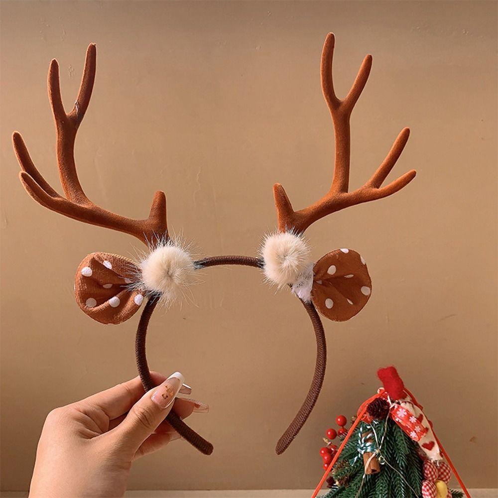 Elg Hårbøyle Gevir Pannebånd Julepynt Hjorthorn Hårbånd Julepannebånd Kid