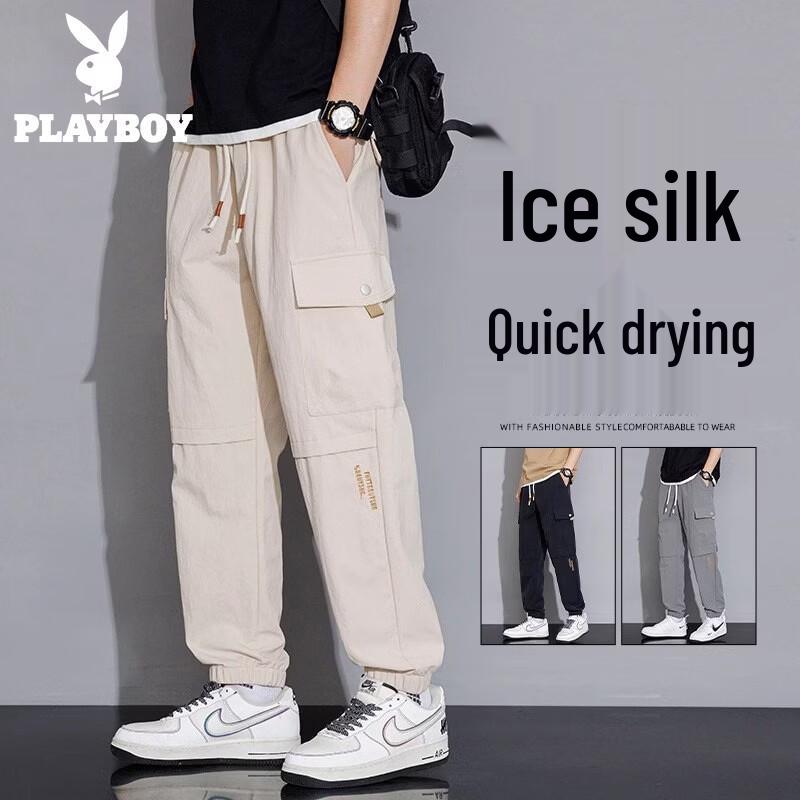 PLAYBOY Men s Summer Casual Cropped Cargo Pants L