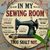 Vintage Sewing Room Rules Metal Wall Decor Rustic Iron Sign For Kitchen Home