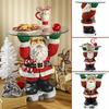 Santa Claus Sculptural Glass Topped Holiday Table Resin Ornament Christmas Home Living Room Decoration Home Craft Holiday Table