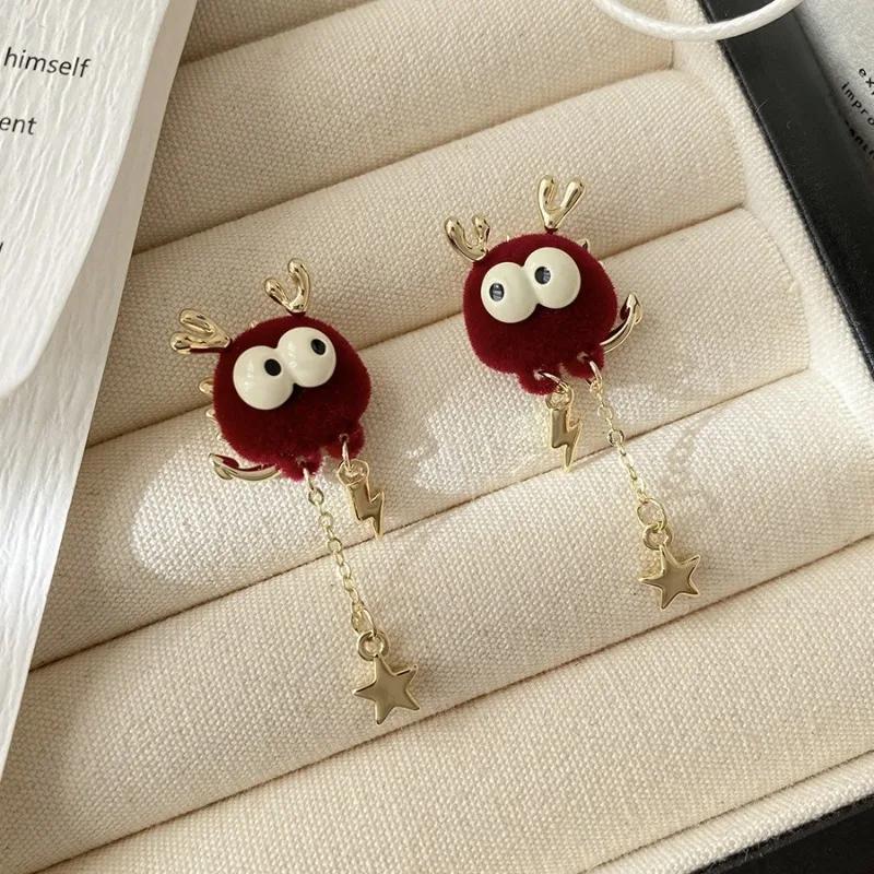 

Нові жіночі персональні геометричні вечірні сережки з червоним мультяшним драконом