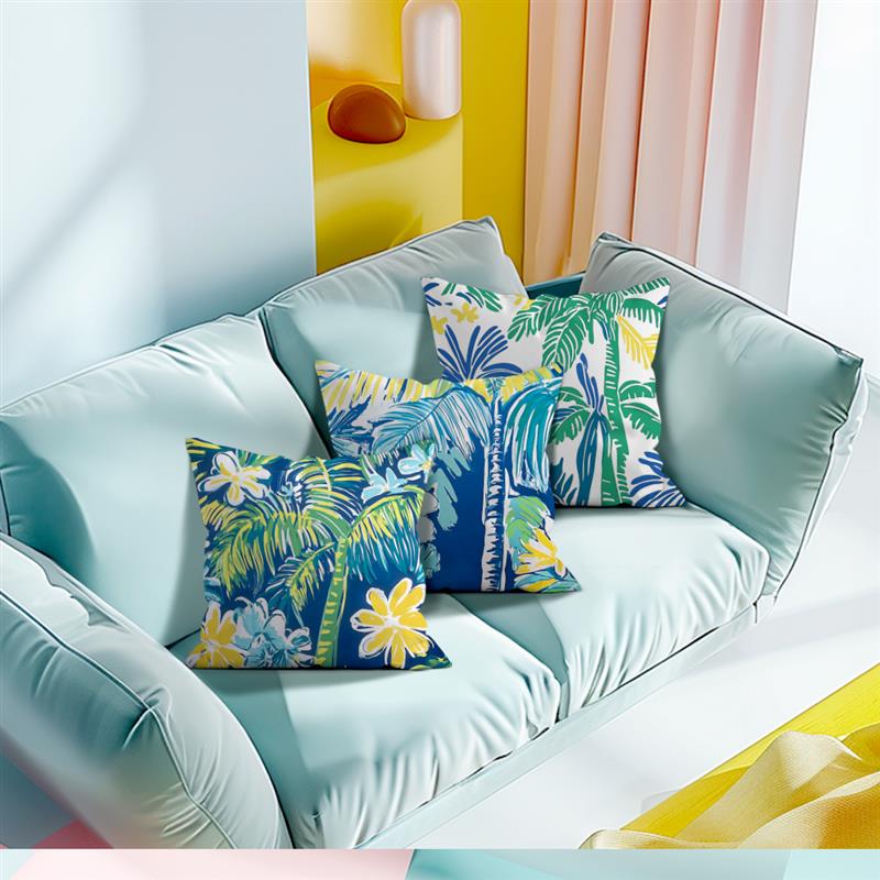 Sommer-Serie Kissenbezug Heißes Palmenmuster Polyester Kissenbezug Zierkissen Sofa Dekoration Kissenbezug Heimdeko
