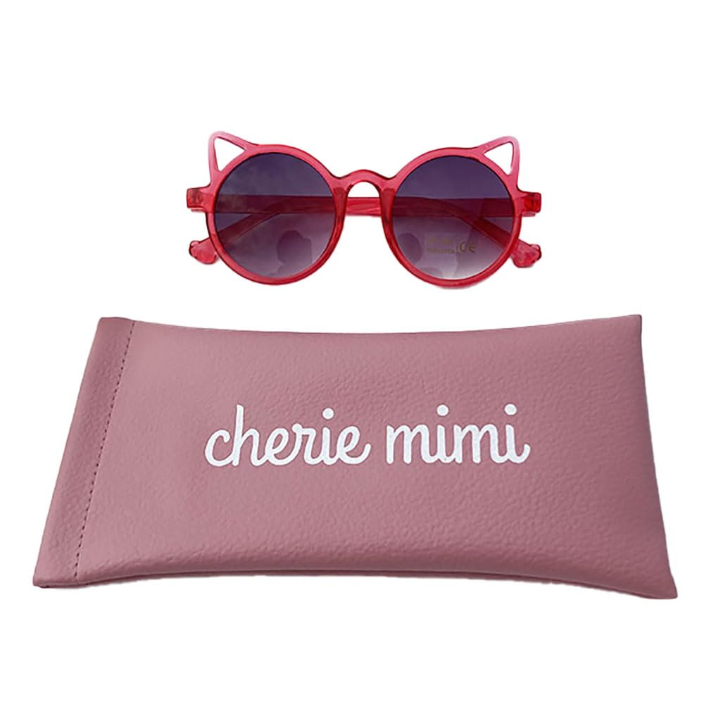 Óculos de Sol Shelly Mimi com Gato UV400 Transparentes Tamanho Único Infantil Estojo, Orelhas, Proteção, Vermelho, 522391022,