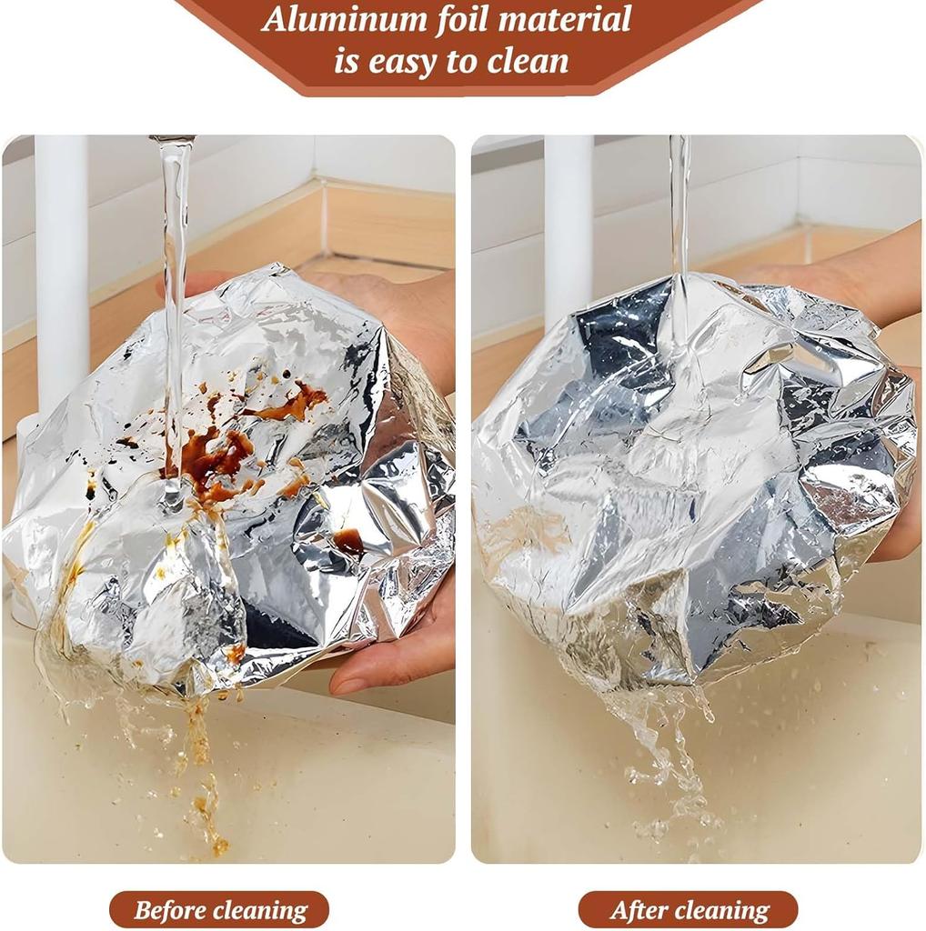 Stretchable Aluminum Foil Food Covers Insulation Lids for Kitchen Dishes Warmth Retention Reusable Fits Plates