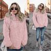 Premium Womens Fleece Fur Hoodie Winter Woolen Thermal Ladies Zip Sweater Blouse