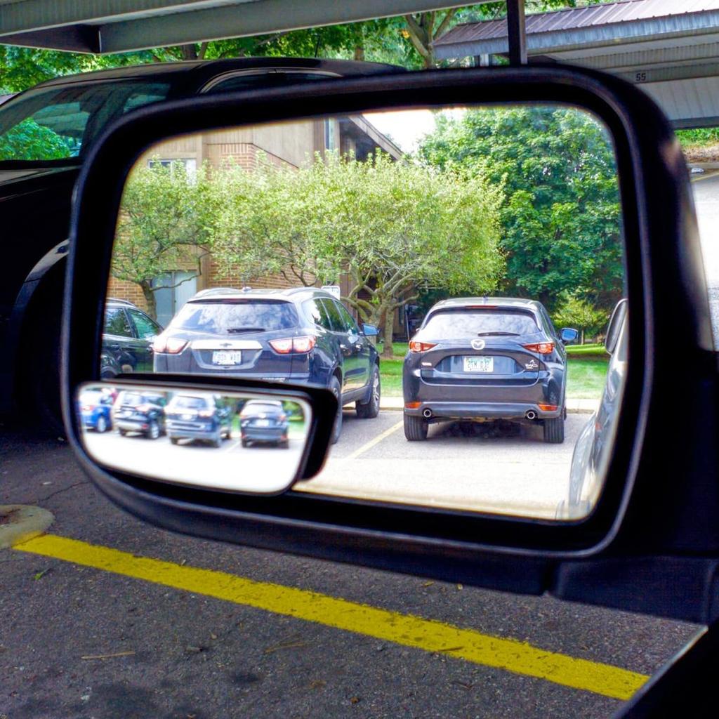 Ampper Rectangle Blind Spot Mirror, HD Glass ABS Housing Convex Wide Angle Rearview Blindspot Car Mirror for Car SUV and Truck (Framed, Pack of 2)
