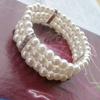 New Fashion Female Three-layer Rhinestone Imitation Pearl Bracelet Elegant Multi-layer Elastic Bracelet Bridal Jewelry