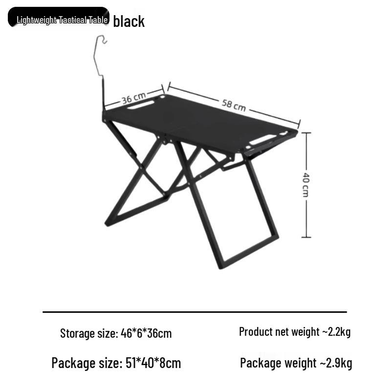 Hydraulic Tactical Portable Folding Table for Outdoor Camping and Home Use, Multifunctional High Carbon Steel.