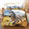 Cartoon Zebra Fashion Quilt Cover Set, Polyester Bedding 1pc Quilt Cover + 1/2pcs Pillowcase, No Quilt Core Soft and Comfortable