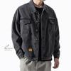 Giacca con tasche in denim Cappotto da tuta allentato selvaggio da studente di tendenza maschile