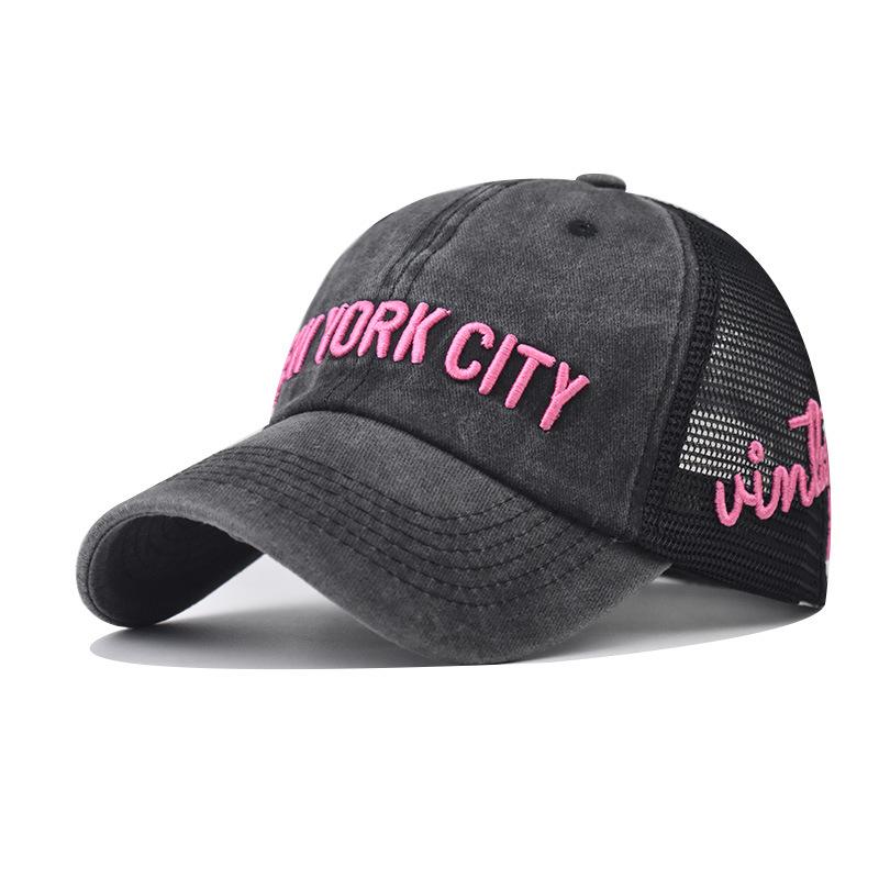 Summer Mesh Baseball Cap Women Men New York City Letters Snapback Hat Breathable Unisex Street Hip Hop Trucker Caps