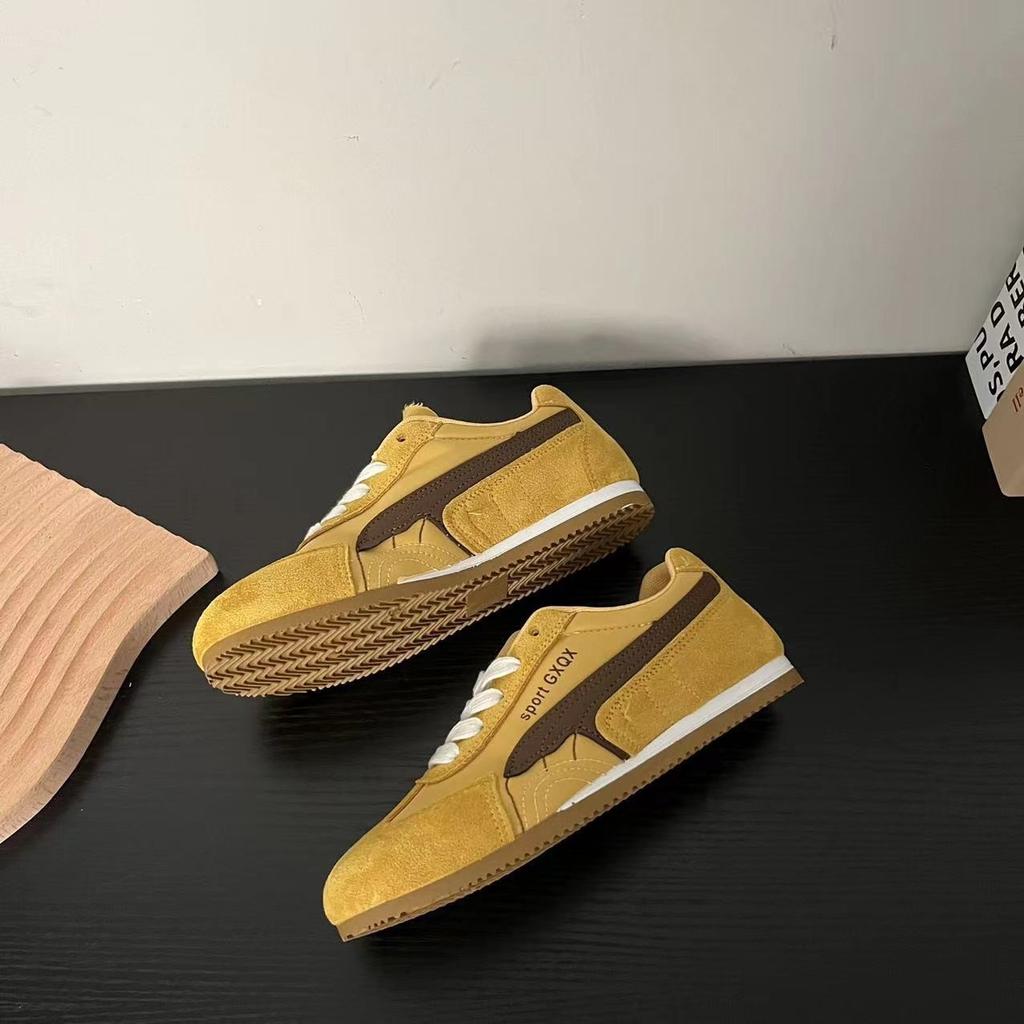 Leather breathable inner height increase racing German training shoes women's 2025 summer new models show feet small color matching sports Forr