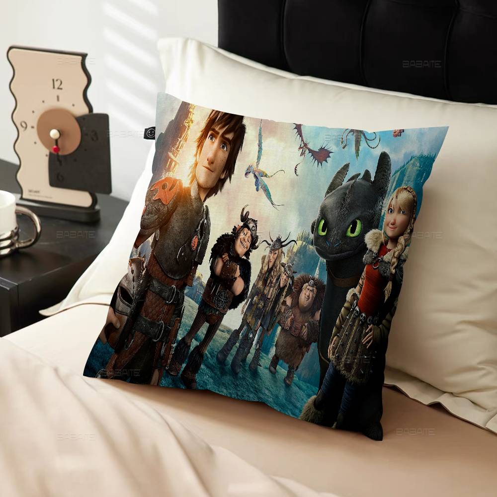 How To T-Train Your D-Dragon Cushion Cover Decorative Pillow Sofa Home Decor Case Pillow Cases