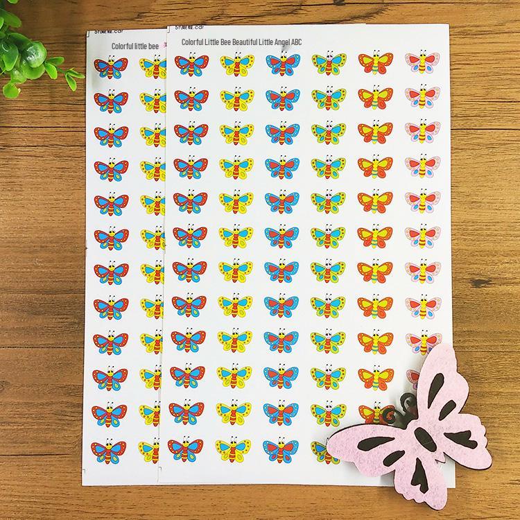 Kids' Reward Stickers: Smiley Faces, Red Stars & Cartoon Designs for Kindergarten Praise