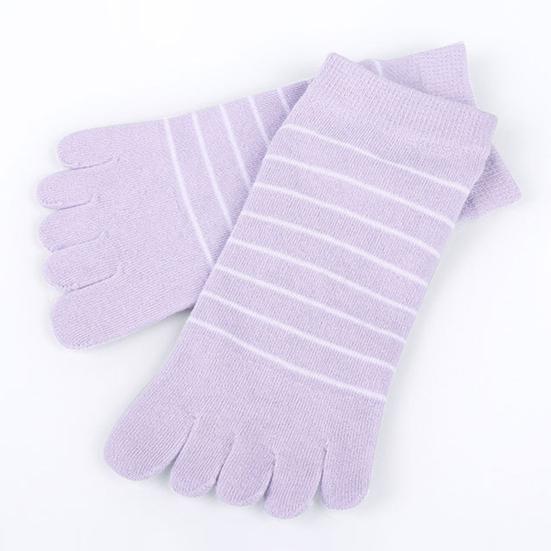 1 Pair Women Socks Five-Toed Split-Toe Design Anti-Odor Sweat-Absorbent Shallow Mouth Socks Sports Daily Wear