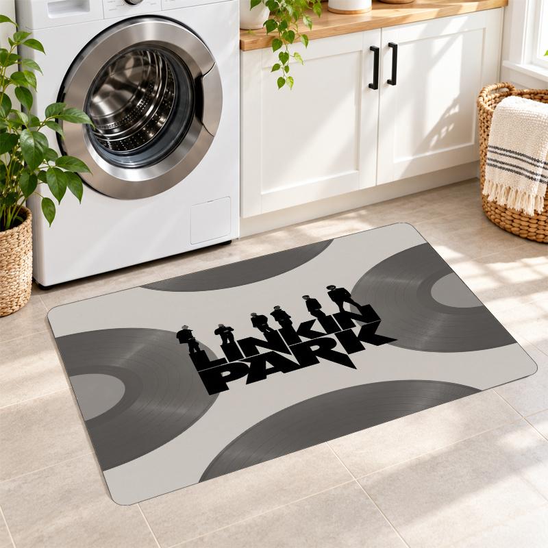 Flannel Kitchen Mat Linkin Park Soft Area Rug Non Slip Floor Carpet Home Decoration