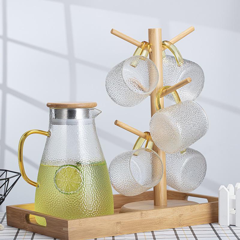 Bamboo Water Cup and Key Organizer Rack