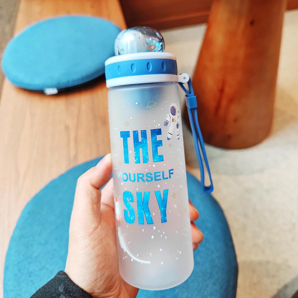 Frosted Cartoon Planet Plastic Cup with Tea Filter for Students